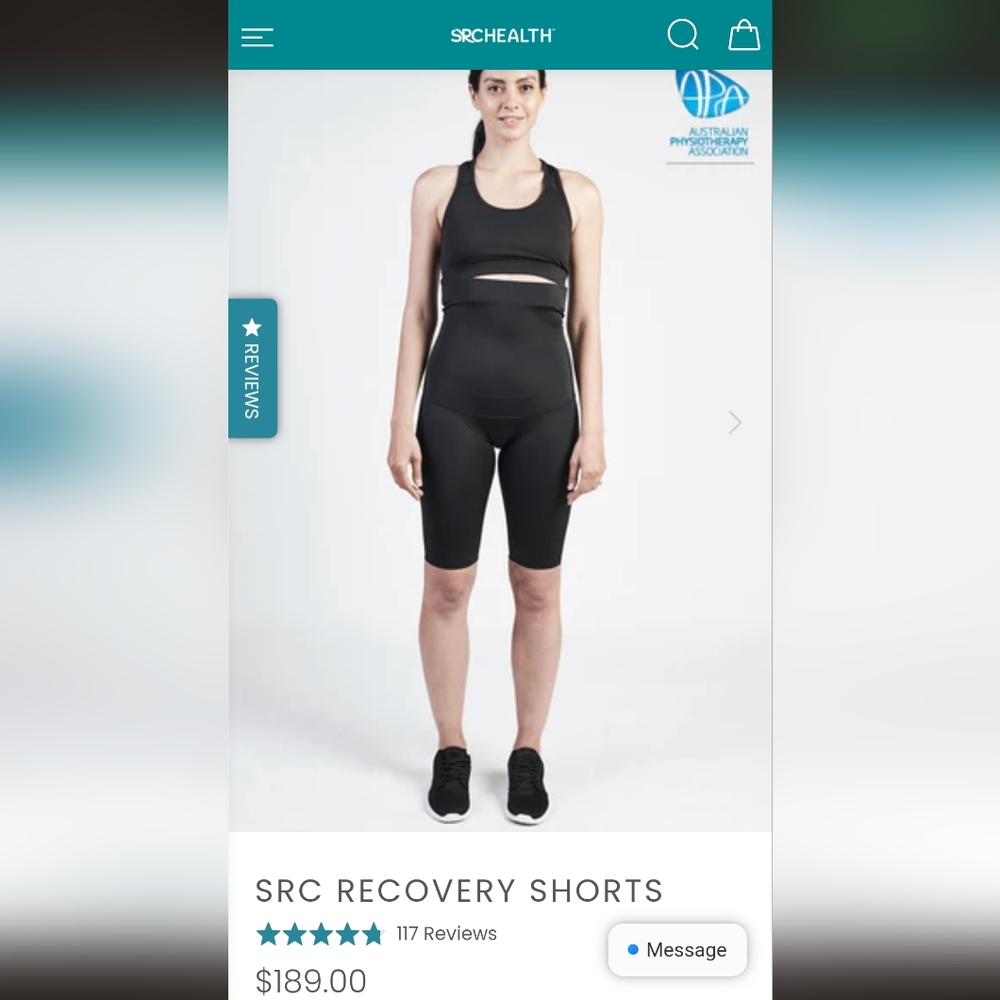 SRC postpartum recovery shorts